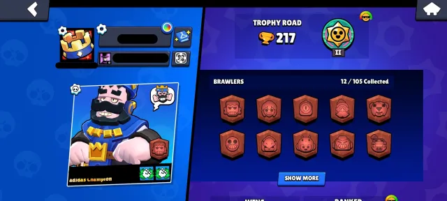 💙Blue King Frank💙No Gems Spent💙Fresh Account💙, trophies 200, brawlers 12
