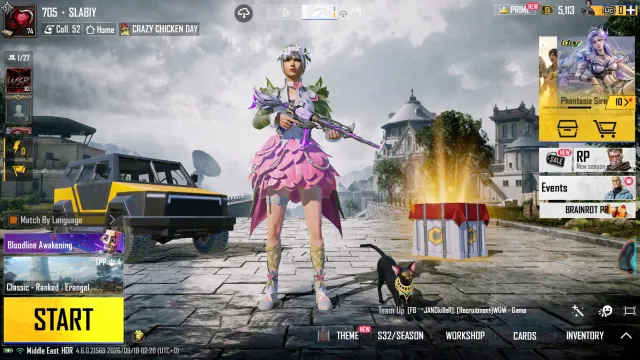 🌲Редкий комплект Лесного эльфа🔥M416 Shinobi Kami Lv5👑65 Мифический💎17 GunLab🦇, Продажа, 74 уровень, Ранг: Алмаз, 50+ мифик скинов, 10+ прокачиваемых оружий, 1-4 килл чатов, Нет спорт каров