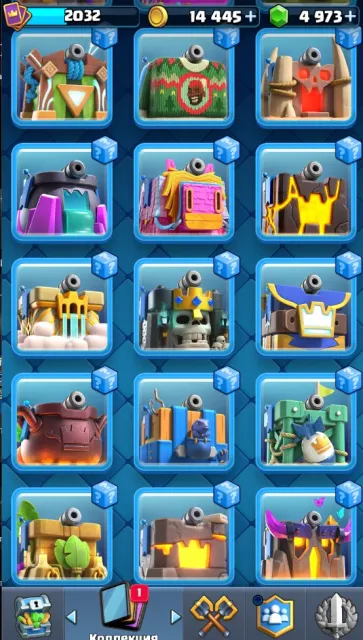 🏆14000🏆🐧2070 LVL🐧🎀ABSOLUTE🎀🀄250 EM + 65 SKINS🀄🎀28 EVO + 6 HEROES🎀🏅MERGE TACTICS🏅, 32 arena, 2070 level, 14000 trophies, 122 cards, 122 leg, No