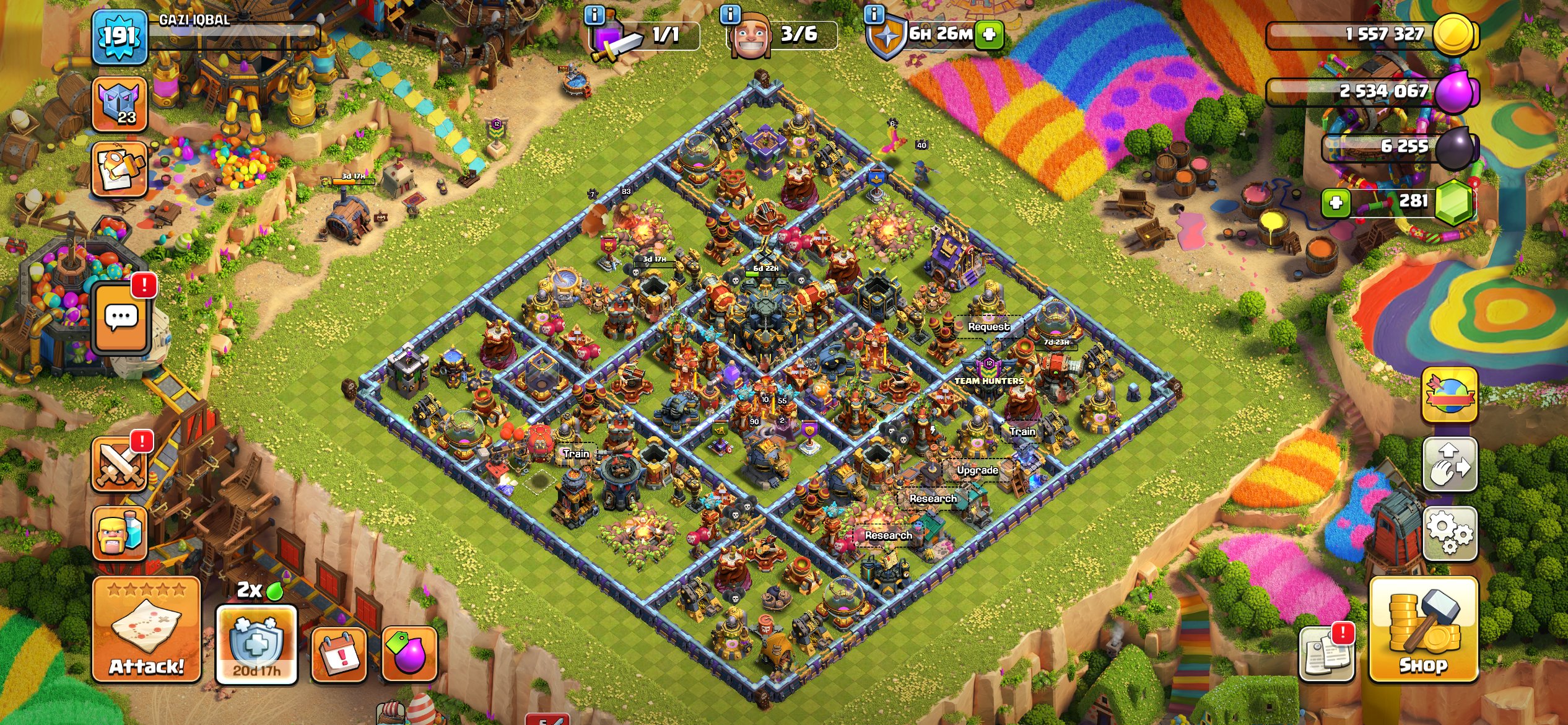 😡TH 17 near max😡 || 83-90-49-55-40-7 || 9️⃣ Equipments || 6️⃣Builders 👨🏭|| FULL Access ✔️, 17 TH Main Village, 9 TH Builder