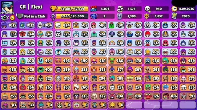 💲106/106 brawlers 💲| 4 old bps| 2020 year |✅ delivered by mail✅, 42885 trophies, 106 brawlers, 3 primes