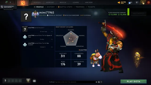 ☁️ 3855 MMR Ancien 311 MATCHS 12000 POLITESSE MAIL ORIGINEL ☁️, Vente, 3855 MMR, 12000 politesse, 12000 courtoisie, 311 matchs, 350 heures