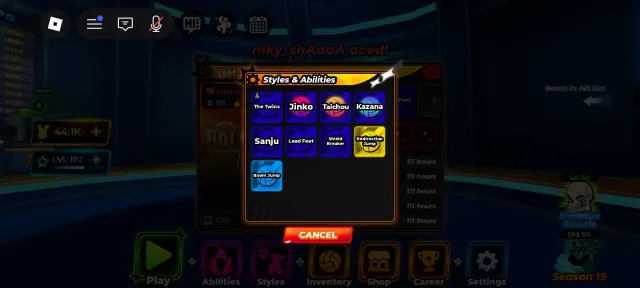 Account bomb 7 secrets Sanju|Taichou|Kazana|Jinko|The Twins|ShieldBreaker|Lead Feet description, Sale, Voice chat: Yes