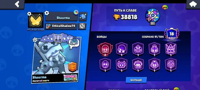 🌊TOP ACCOUNT (2023)🌊⭐SKINS ~12K (150+ PCS)⭐✅16 PCS 11 STRENGTH✅🌈2 ULTRA LIGHT, 8 LIGHT🌈, trophies 38818, brawlers 91, primes 18