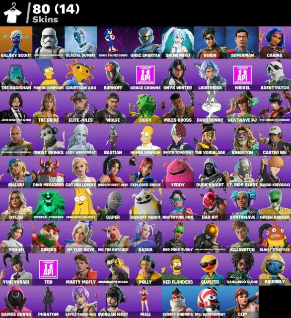 🟡 80 SKINS 🟡 1969 LVL 🟡 550 VB 🟡 Galaxy Scout🟡First Order Stormtrooper🟡Glacial Dummy🟡Sonic the H, Sale, skins 80