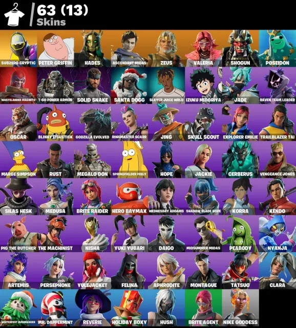 🔥 Fortnite Account | 63 Skins | Peter Griffin, Hades, Zeus + 400 V-Bucks, Продажа, скины 63