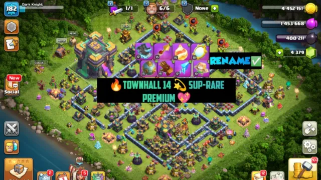 🌺 TH14✨RARE 🔥 8x EPIC EQIP💫 || HERO 67-73-50-51-21✨ || XP-182💥 || HERO SKIN || SAFE ACC💯, 14 TH Родной Деревни, 3 TH Строителя