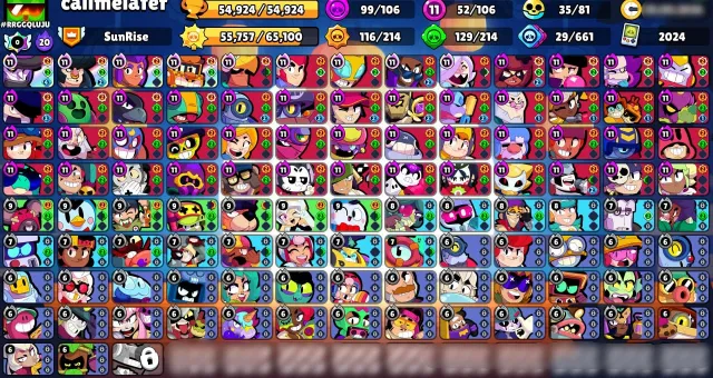 😍UPGRADE💎🏆54924 CUPS🏆🥊106/107 BRAWLERS🥊🌈407 SKINS ≈44K GEMS🔥✅52 11x POWER✅