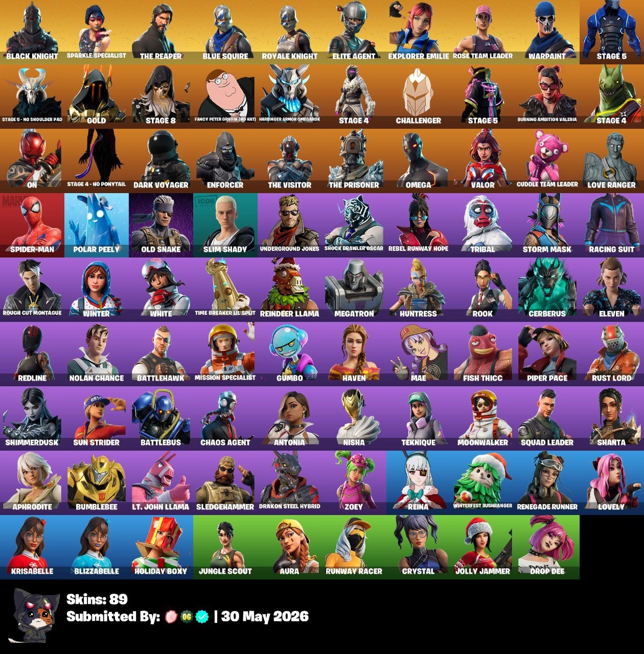 [PC] FA 51 skins Black Knight | Sparkle Specialist | The Reaper | Royale Knight | OG STW, Sale, skins 51