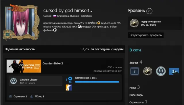 account in cs with VAC life 180d skins worth 250-300r beautiful medal see description, Sale, With inventory, Has PRIME, Competitive