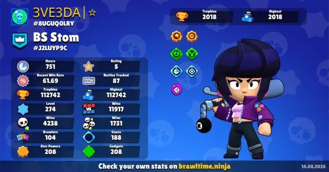 🔄RELINK🏆112K TROPHIES, OLD ACCOUNT FROM 2020🟢MORE THAN 400 SKINS🌸METEORIC GLORY 2, 112000 trophies, 104 brawlers, 103 primes