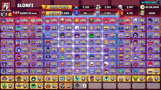 Selling an account in brave Stars, trophies 112000, brawlers 104, primes 96