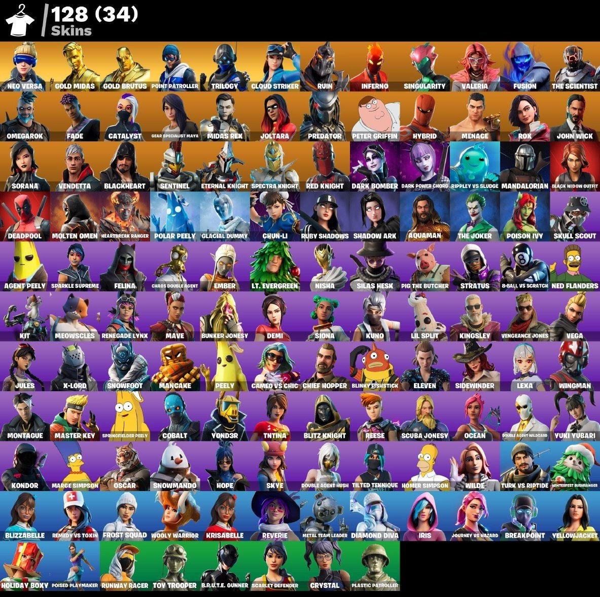 Leviathan Axe|Neo Versa|Gold Midas|Gold Brutus|Trilogy|Point Patroller|Cloud Striker, Sale, skins 128