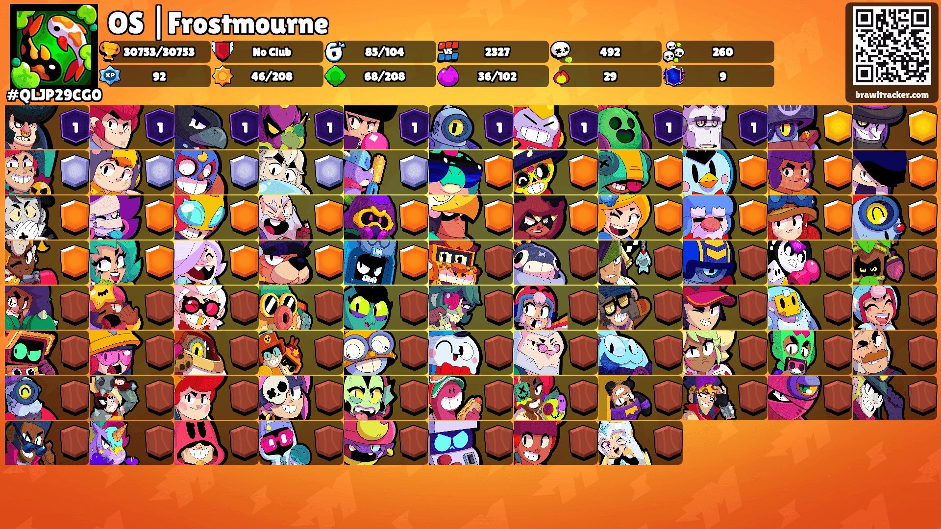 💖LOADED account 💖30,000 trophies💖!INSTANT DELIVERY!, trophies 30000, brawlers 85, primes 9