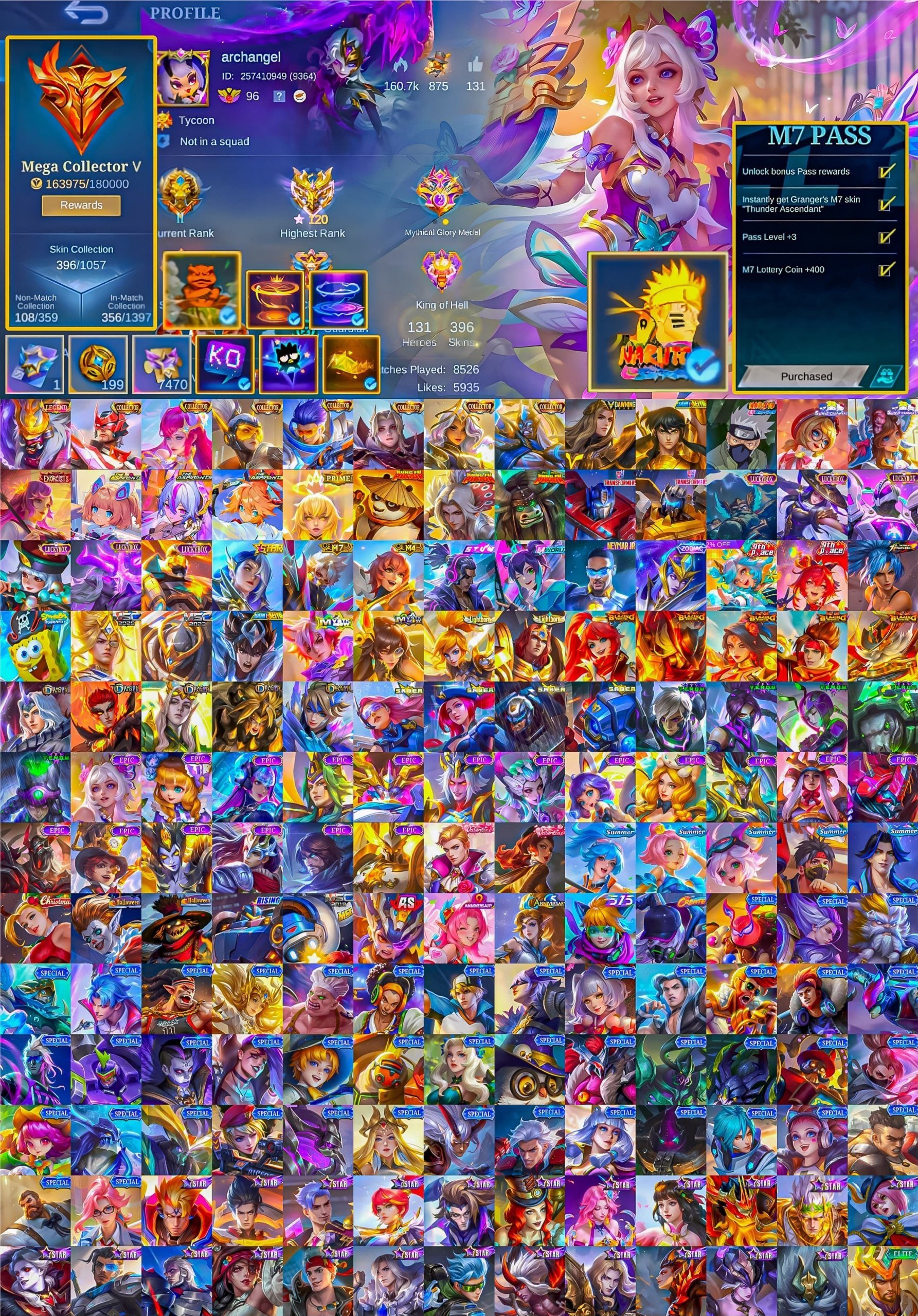 🏆 Mythic account with 70 heroes! 💥