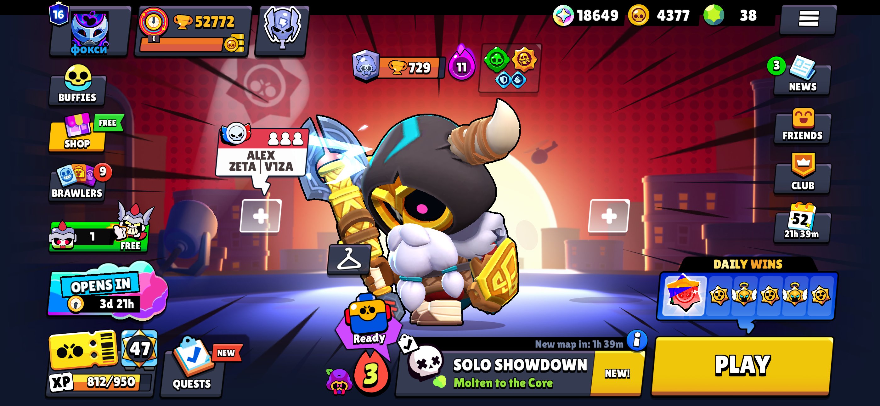 Kniaz for 30 days in server funtime su fast buy bro, trophies 52772, brawlers 94, primes 16