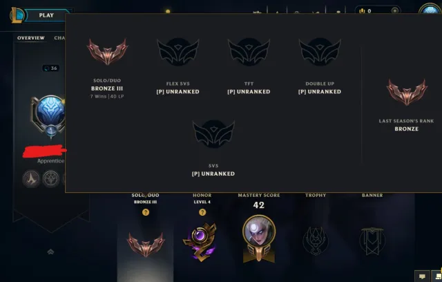 ❄️EUW❄️БРОНЗА 40❄️Lp 70❄️HAND LEVEL S16 💠BE: 5200, Продажа, рівень 36, чемпіони 45, скіни 3, Бронза