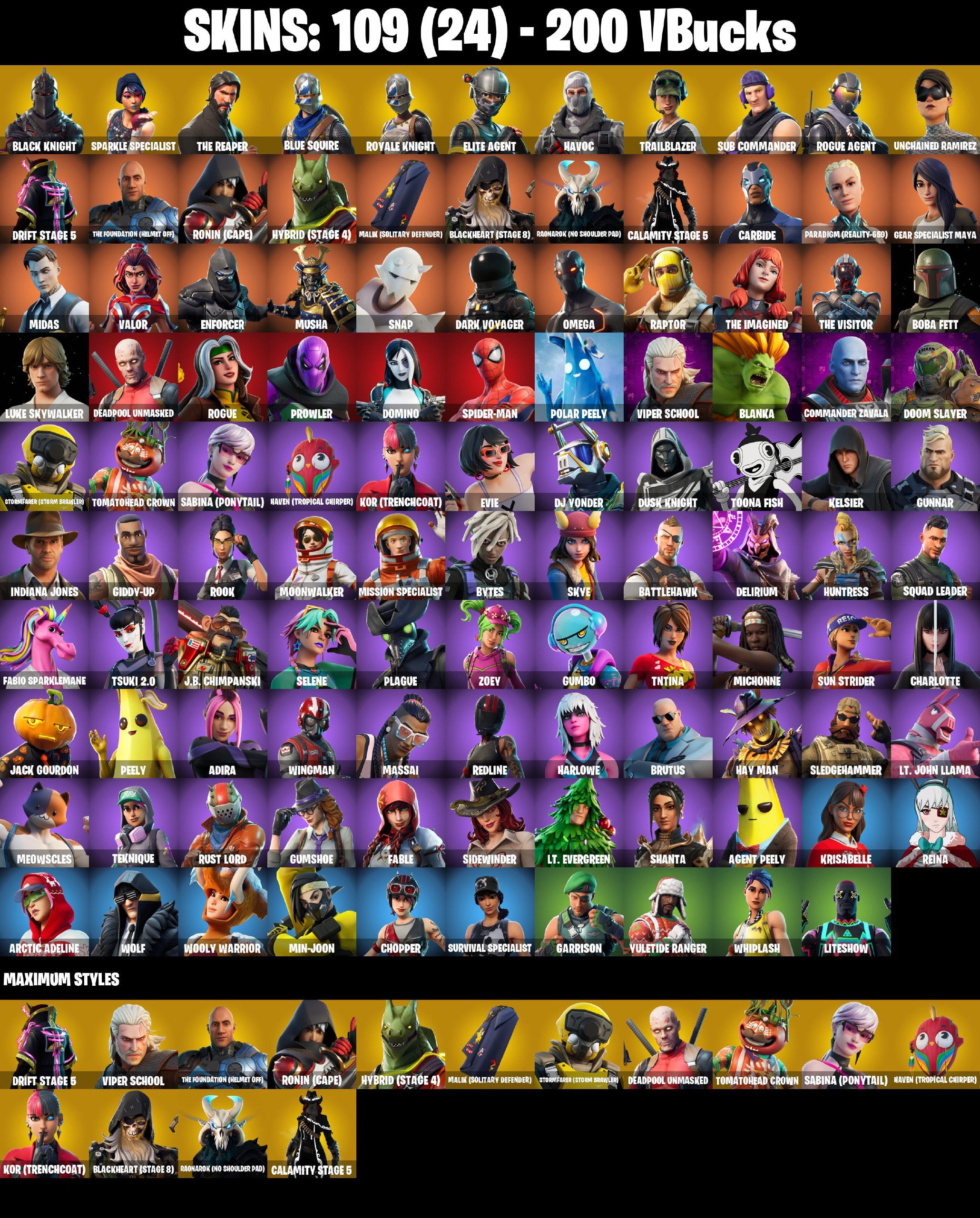 [PC/XBOX] 121 SKINS | Black Knight | Sparkle Specialist | Royale Knight | Blue Squire, Sale, skins 121