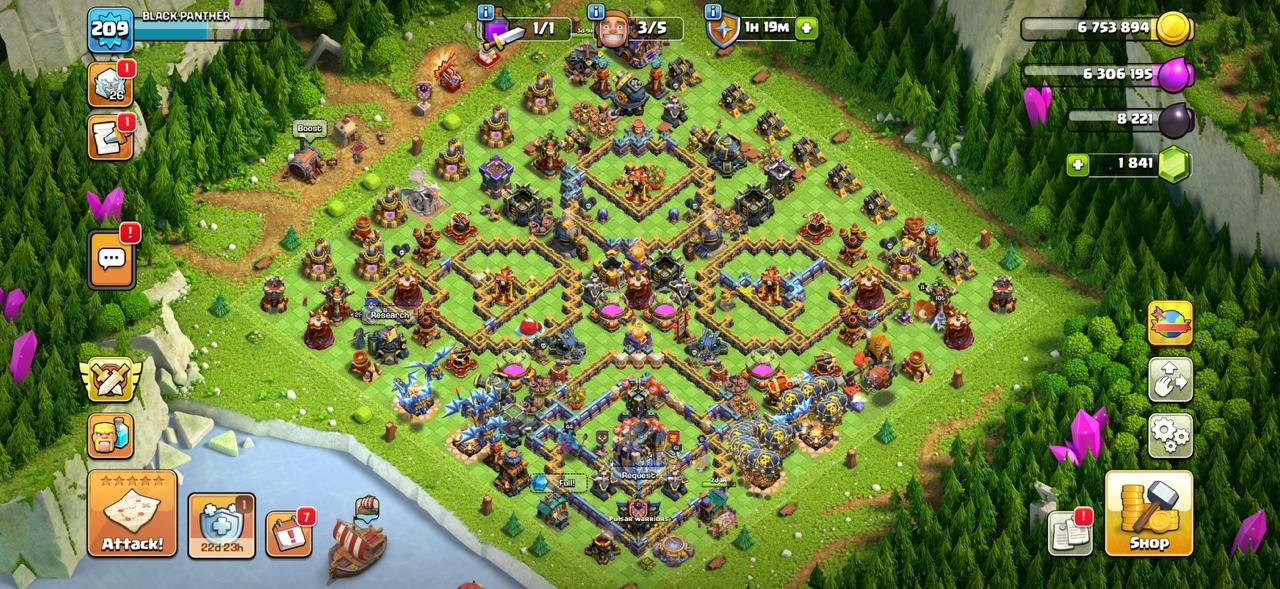 Th 18 High Lvl Troops ✦ Queen Max 105 Lvl ✦ 65/105/44/45/29 ✦ 6x Epic High (2x Lvl 27), 18 TH Main Village, 1 TH Builder