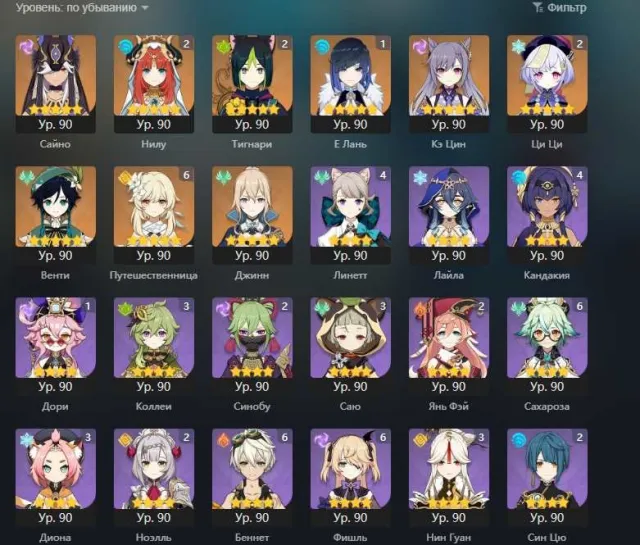 Character 5 Stars -19, Weapons 5 Stars - 3, Any platform, Email linked, Any, Levelled up, AR 50, Primogems 50
