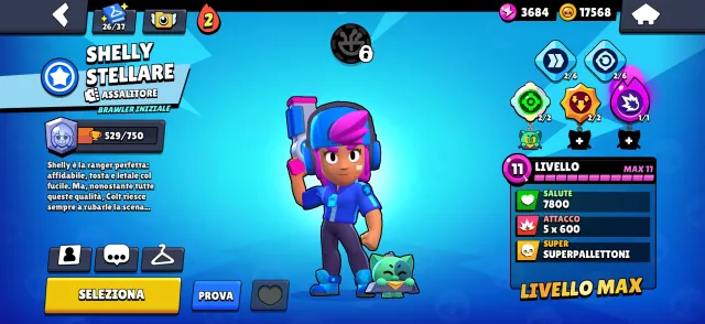 STELLAR SHELLY! 7YEAR OLD ACCOUNT!, trophies 14840, brawlers 78, primes 3
