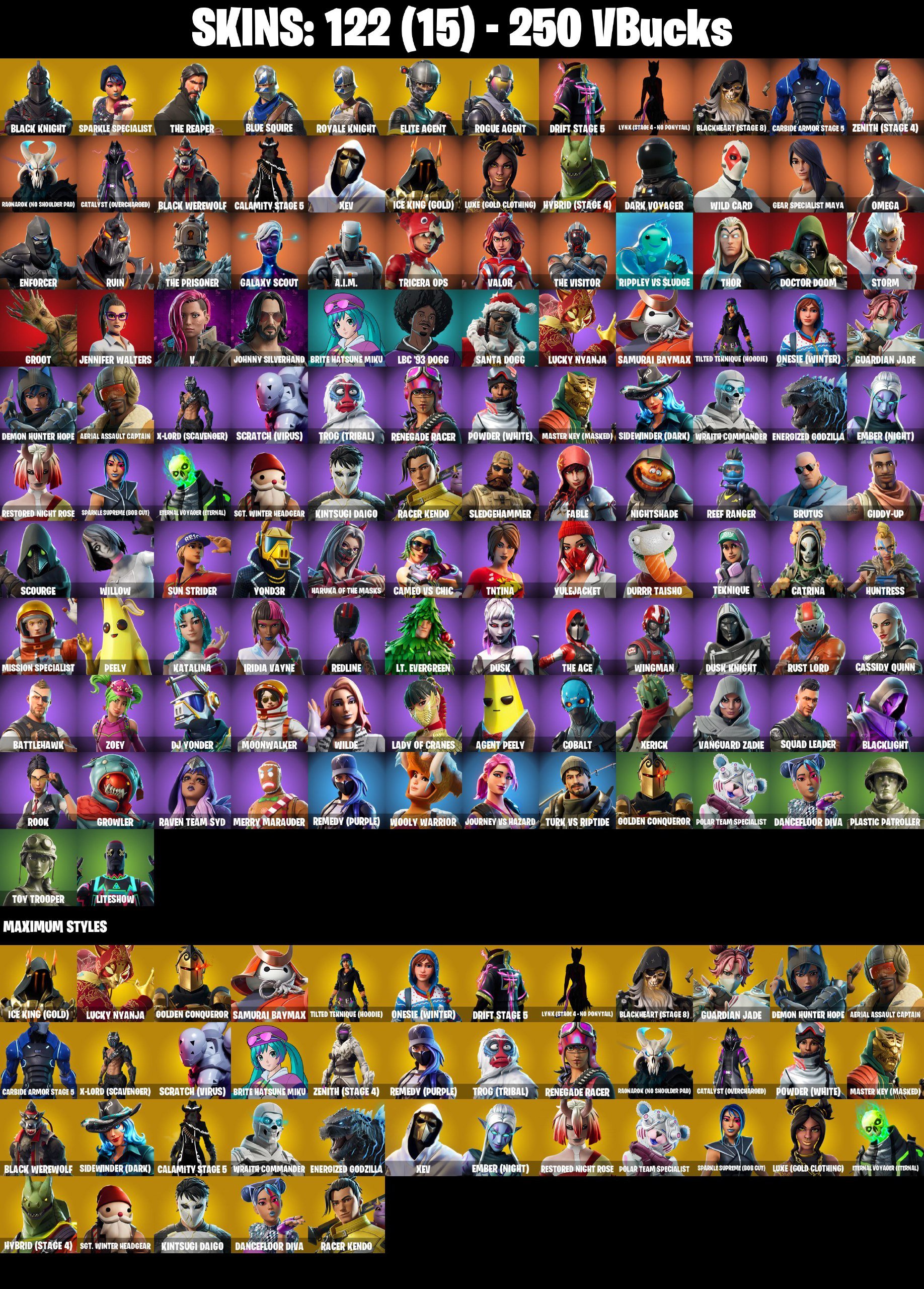 140 SKINS | Black Knight | Sparkle Specialist | Royale Knight | Blue Squire | The Reaper, Sale, skins 140