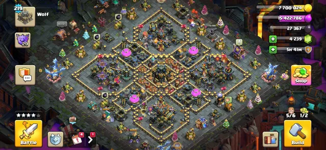 Top account with all equipment and excellent upgrades, 17 Town Hall of the Home Village, 10 Builder Hall