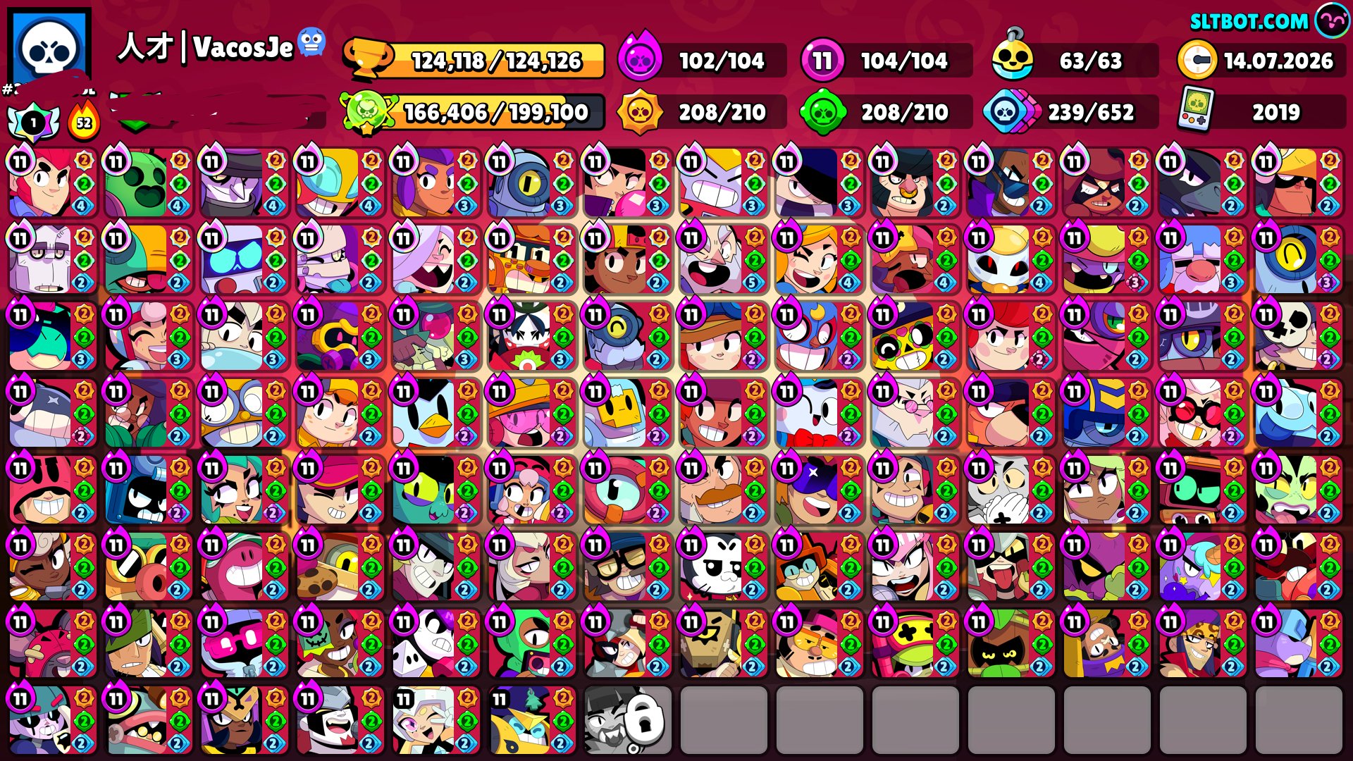 🔥 124K🏆 | ALL HYPERCHARGES | 300+ SKINS | RARE BP SKINS | 2019 ACCOUNT | BONUS: Clash Royale, trophies 124000, brawlers 105, primes 111