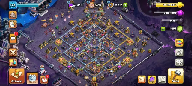 🏆 TH15 🏆 MAX HEROES 90-90-60-65-40-10 🏆 9X EQUIPMENT 🏆 21X HERO SKINS 🏆 SPACE SCENERY 🏆 NC FREE 🏆, 15 TH Родной Деревни