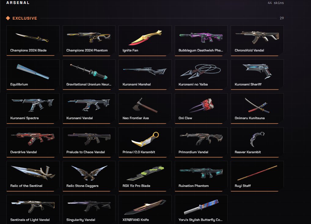 Personal account, fully linked, includes collector's skins | all skins shown in the screenshot., Sale, Diamond 3, Agents: 29, Skins: 179