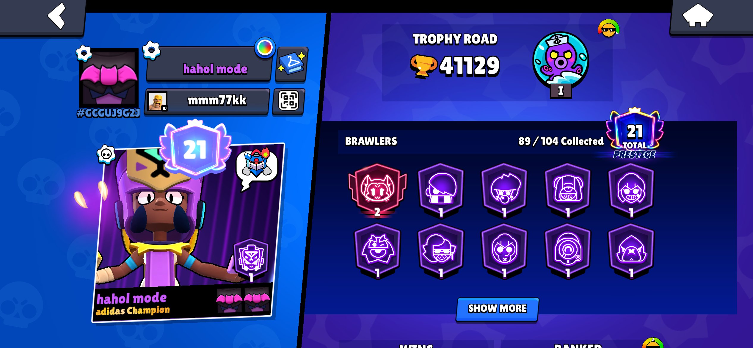 41k trofeee torg, trophies 41000, brawlers 88, primes 22