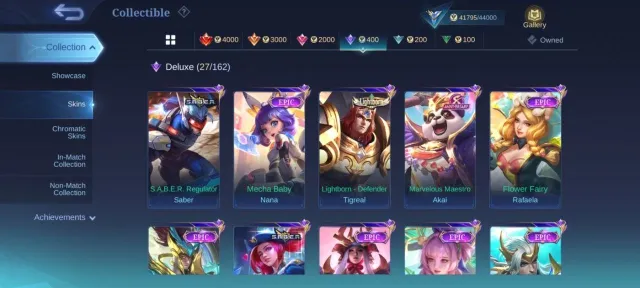 All season mythic KOF Karina➤Natalia➤Star gord➤deluxe 27 EPIC➤, Sale, Rank: Mythic, Level: 51, Winrate: 53%, Heroes: 94, Skins: 186