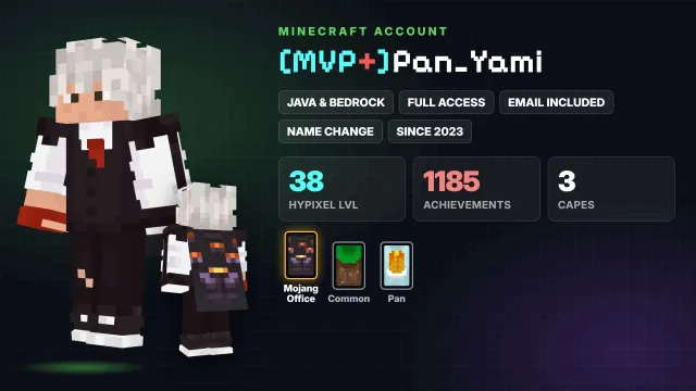 👑 [MVP+] 🦸 Cloaks (3): Mojang Office, Common, Pan ✅ Java & Bedrock & full access, Sale, All account data