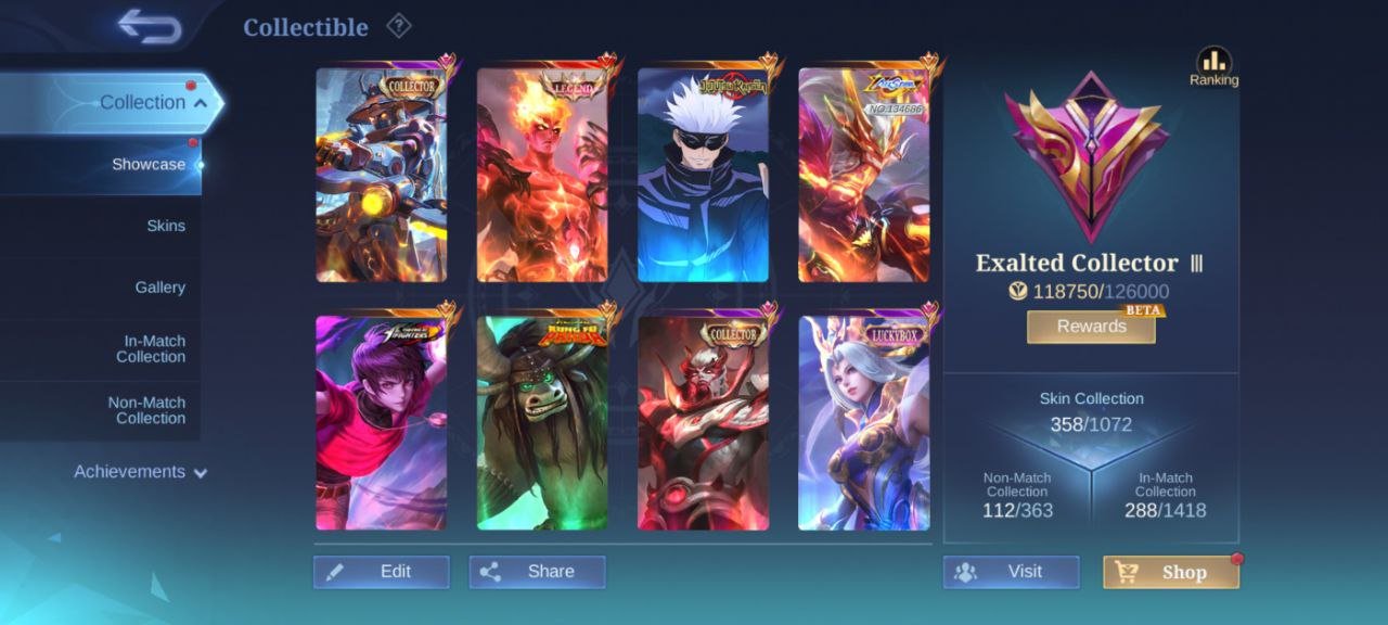 🌟 Mythic account! 358 skins! 131 heroes!