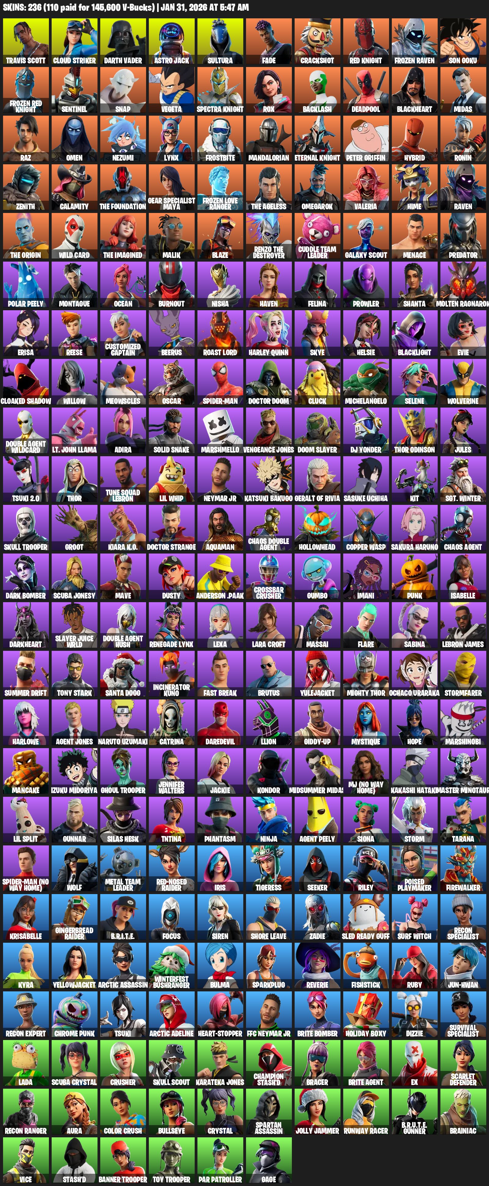 💯 TRAVIS SCOTT ACCOUNT, TRAVIS 💫 FORTNITE 💥 📸 PHOTOS IN DESCRIPTION 📧 💥 LEVEL 2,877 💫, Sale, skins 236
