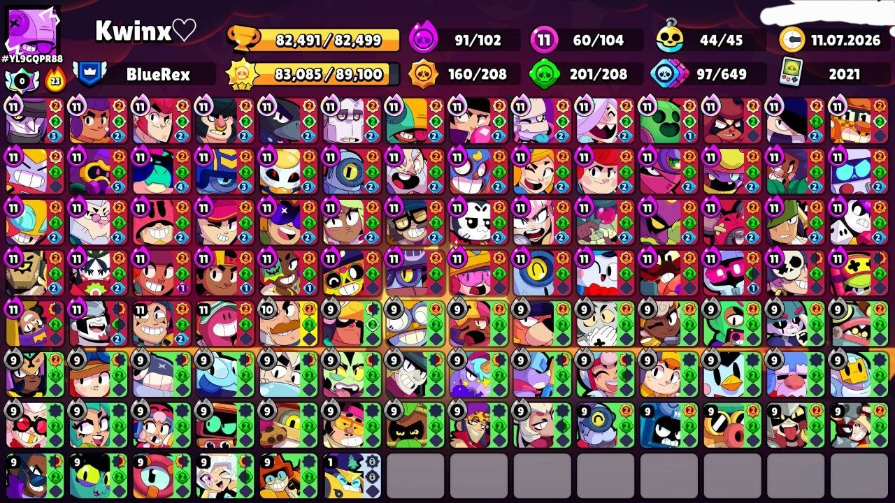 🔴🔴HIGHLY LEVELED UP🔴🔴LOTS OF SKINS🔴🔴CHECK DESCRIPTION, trophies 82000, brawlers 104, primes 46