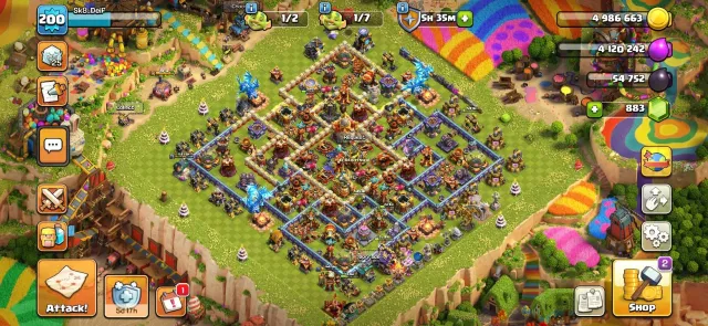 16 TH | 883 GEMS | 6 BUILDERS | 10 EPIC TROPHIES | 10 DS | MANY MAGIC ITEMS, 16 TH Home Village, 10 TH Builder