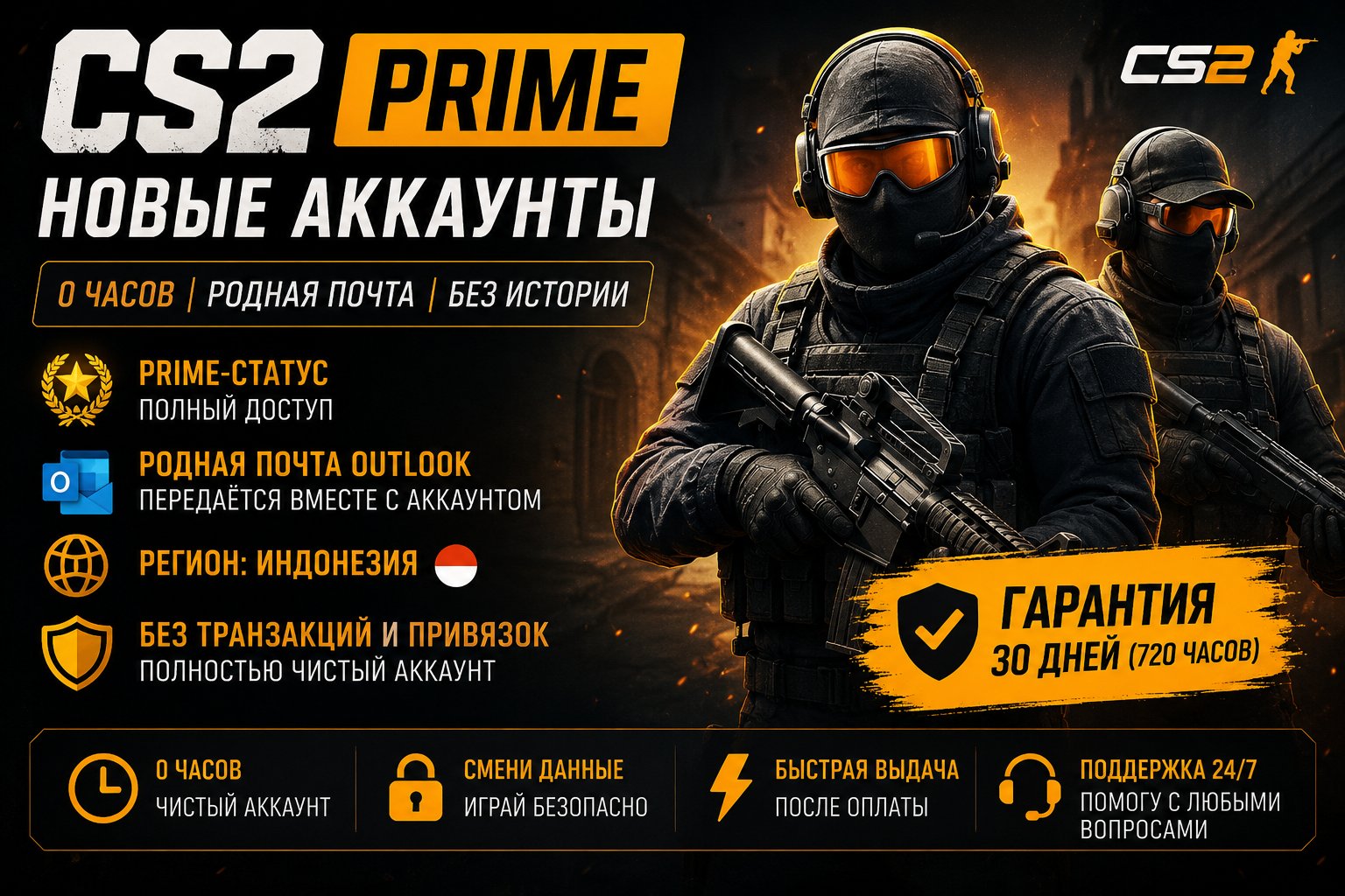 🎮 CS2 PRIME ACCOUNTS | NEW | ORIGINAL EMAIL | NO HISTORY, Sale, Empty, Yes PRIME