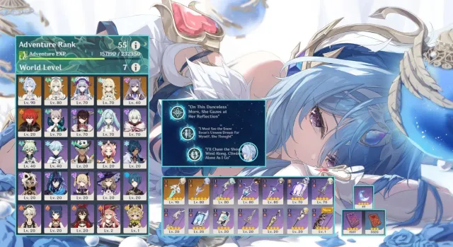 Odette C3 + Sign + Vesna + Mizuki C3 + Keqing 🌸AUTO DELIVERY🌸, Любая платформа, Почта привязана, Люмин, Прокачанный, AR 55