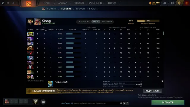 👑LEGEND 4👑|⭐3640 MMR⭐|🏅11466 HONOR🏅|💎46 TOKENS💎|📜RANK OPEN📜|✔️GUARANTEE✔️, Sale, 3640 MMR, 11466 honor, 11466 politeness, 193 matches, 222 hours