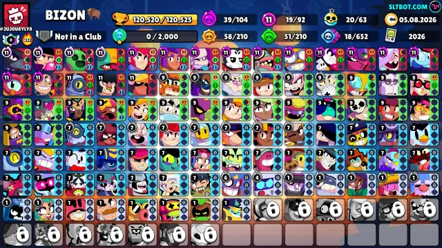 120,520 trophies, 116 Rank 30s, 24 Rank 35s, Legendary 1 record, 222 win streak., trophies 120520, brawlers 92, primes 116