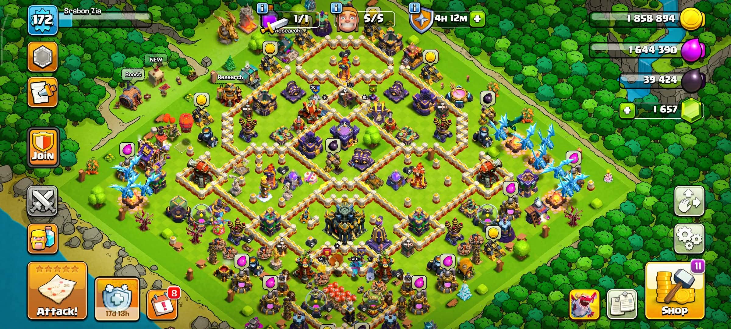 TH 17 ✅HIGH WALL🔥HERO: 58/58/40/36/30🔥Change Name Gems Available🔥High Equipment🔥ID Tag [#QG2VY80UY], 17 TH