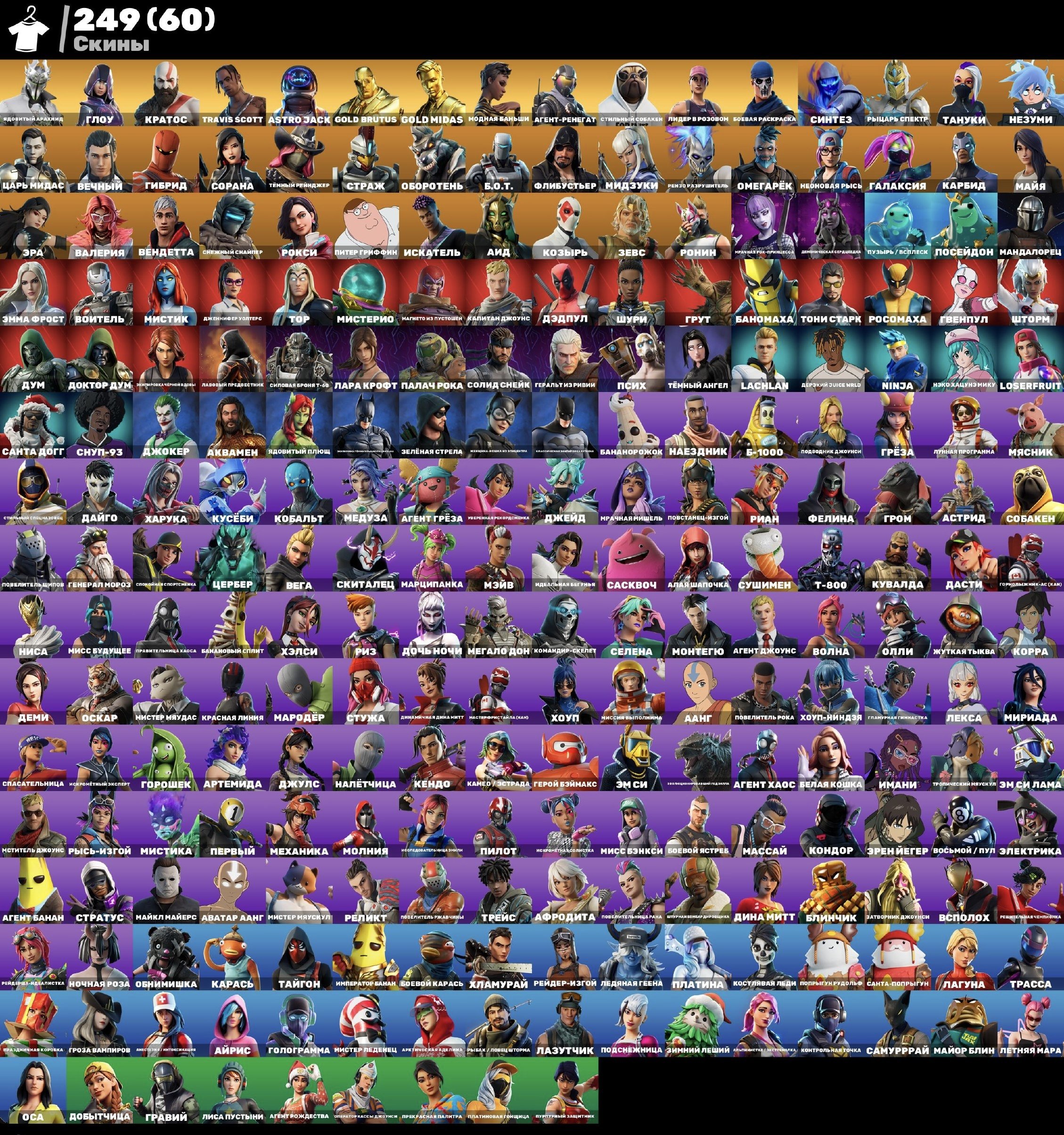 ❤️🔥 OG SEASON 3 ACCOUNT ❤️🔥 | ROGUE AGENT 🤎 | TOXIC ARACHNID 💚 | GLOW 💜 | TRAVIS SCOTT 💙, Sale, skins 249