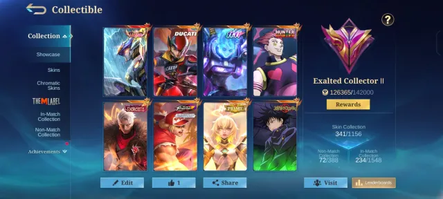 LEGEND SABER DUCATI IRITHEL 11.11 IXBORG HUNTER CECILION EXORCIST CHONG KOF PAKITO JJK JULIAN, Sale, Rank: Legend, Level: 91, Win Rate: 54%, Heroes: 132, Skins: 341