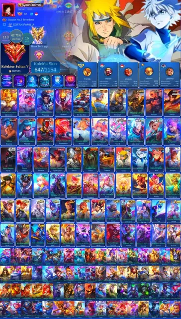 🔥WORLD🔥✅60% WR✅💎HERO LANCE-SW ARGUS-DUCATI BENYA💎♦️Exorcist Hayabusa-Aemon Vessel♦️⭐️🔴Metro Ixia🔴, Sale, Rank: Mythical Immortal, Level: 111, Win Rate: 61%, Heroes: 133, Skins: 647