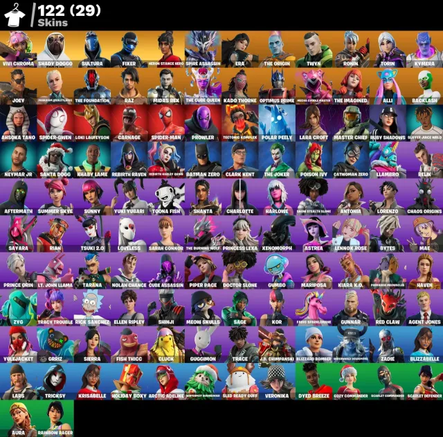 👕 122 скинов 🎮 1923 Уровень 💰 450 V-bucks 💰 Master Chief | Vivi Chroma | Shady Doggo | Sultura |, Продажа, скины 122