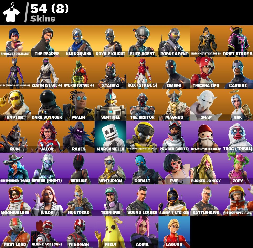 ✔️✨Sparkle Specialist, AC/DC, The Reaper, Blue Squire, Royale Knight, Elite Agent, Take The L✔️, Sale, skins 54