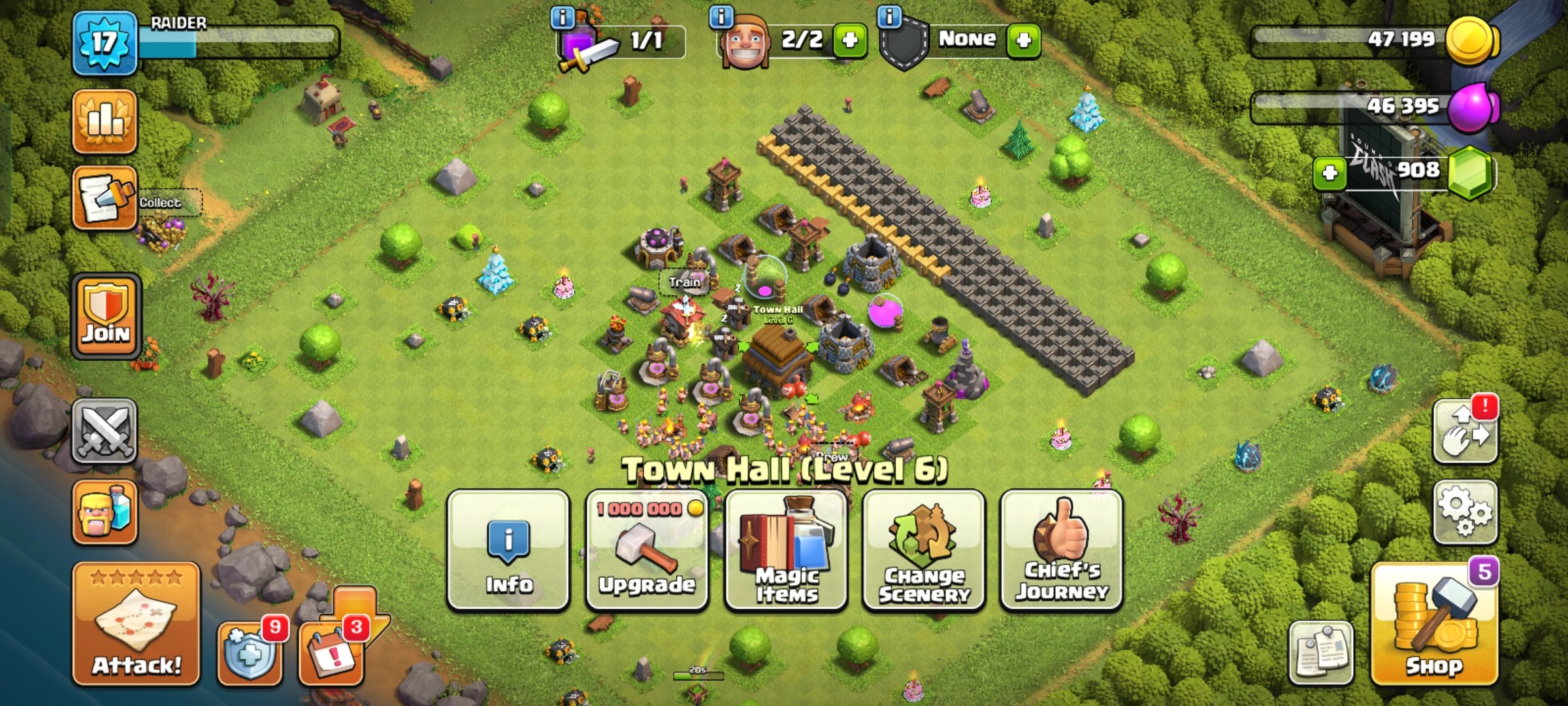 15 pcs town hall 6 🔥Raid account available in 1 mail, 6 TH