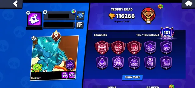 Alien 2 | Master | 27 BP+ | 5 Pro Pass | 328 epic skins, 116000 trophies, 106 brawlers, 101 primes