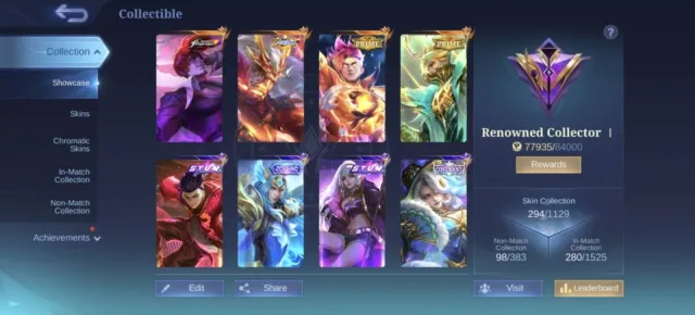 🔥 STACKED ACCOUNT | 294 SKINS | KOF + 2x PRIME + ALL-STAR + 2x S.T.U.N + ZODIAC + COVENANT, Sale, Rank: Unranked, Level: 1, Winrate: 1%, Heroes: 1, Skins: 1
